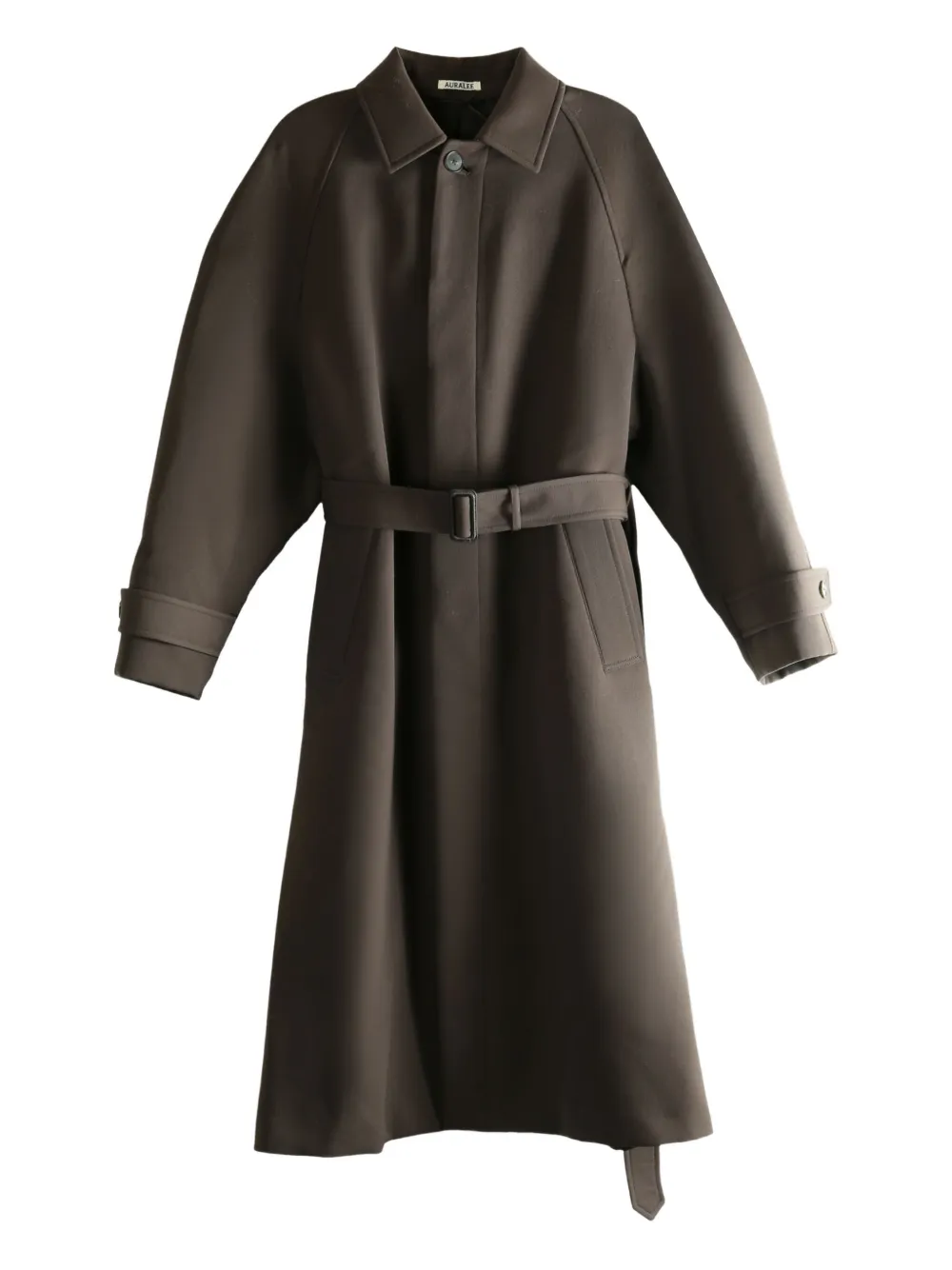 Auralee Belted Coat In Brown