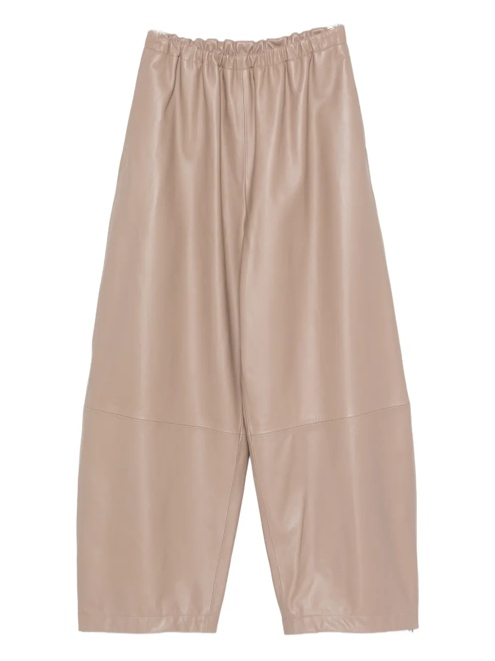 Fabiana Filippi Leather Cropped Trousers In Brown