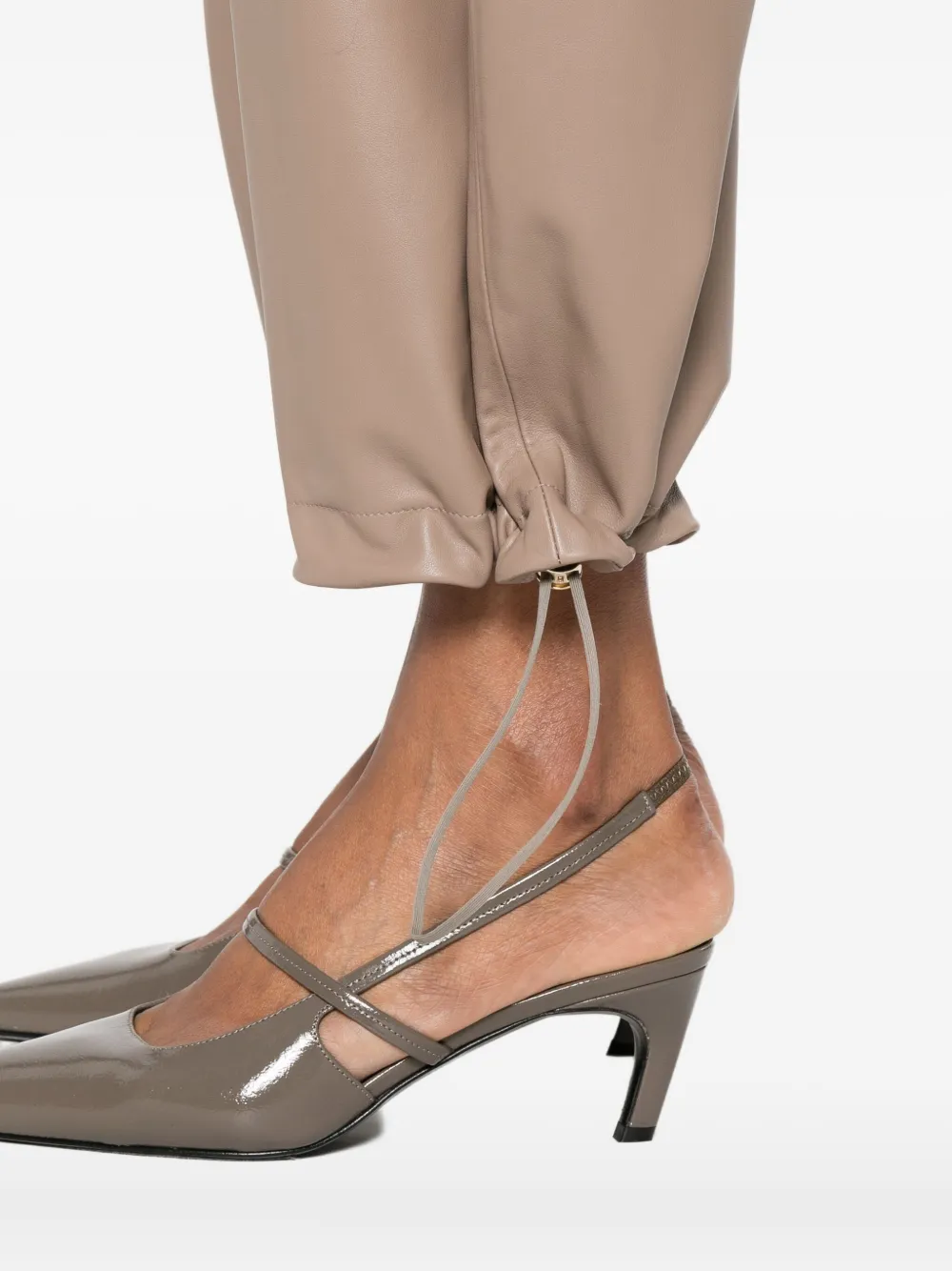 Fabiana Filippi Leather Cropped Trousers In Brown