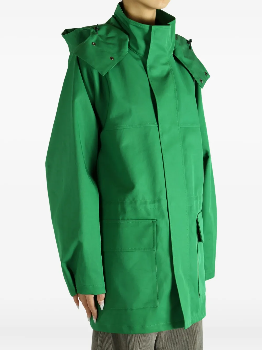 Auralee Hooded Pocket Jacket In Green