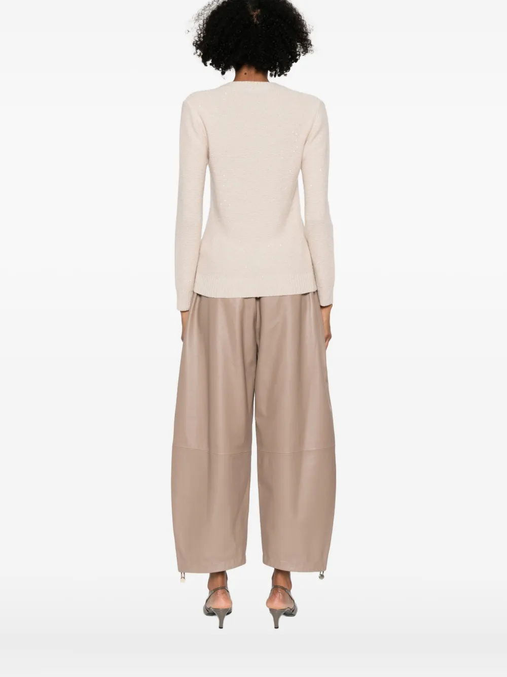 Fabiana Filippi V-neck Sweater In Brown