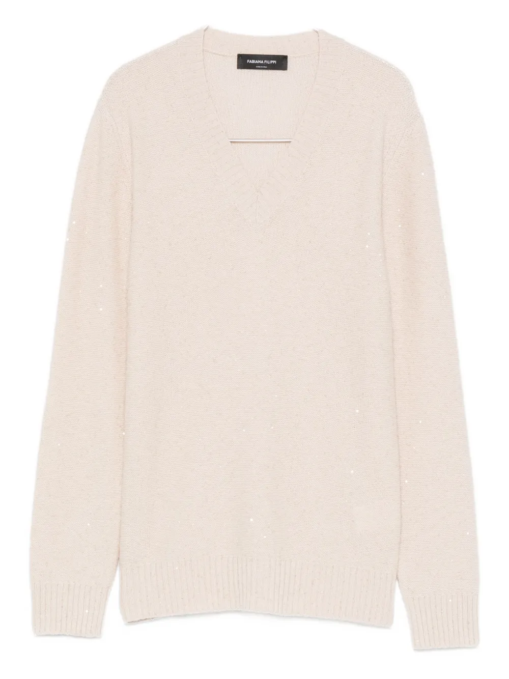 Fabiana Filippi V-neck Sweater In Brown