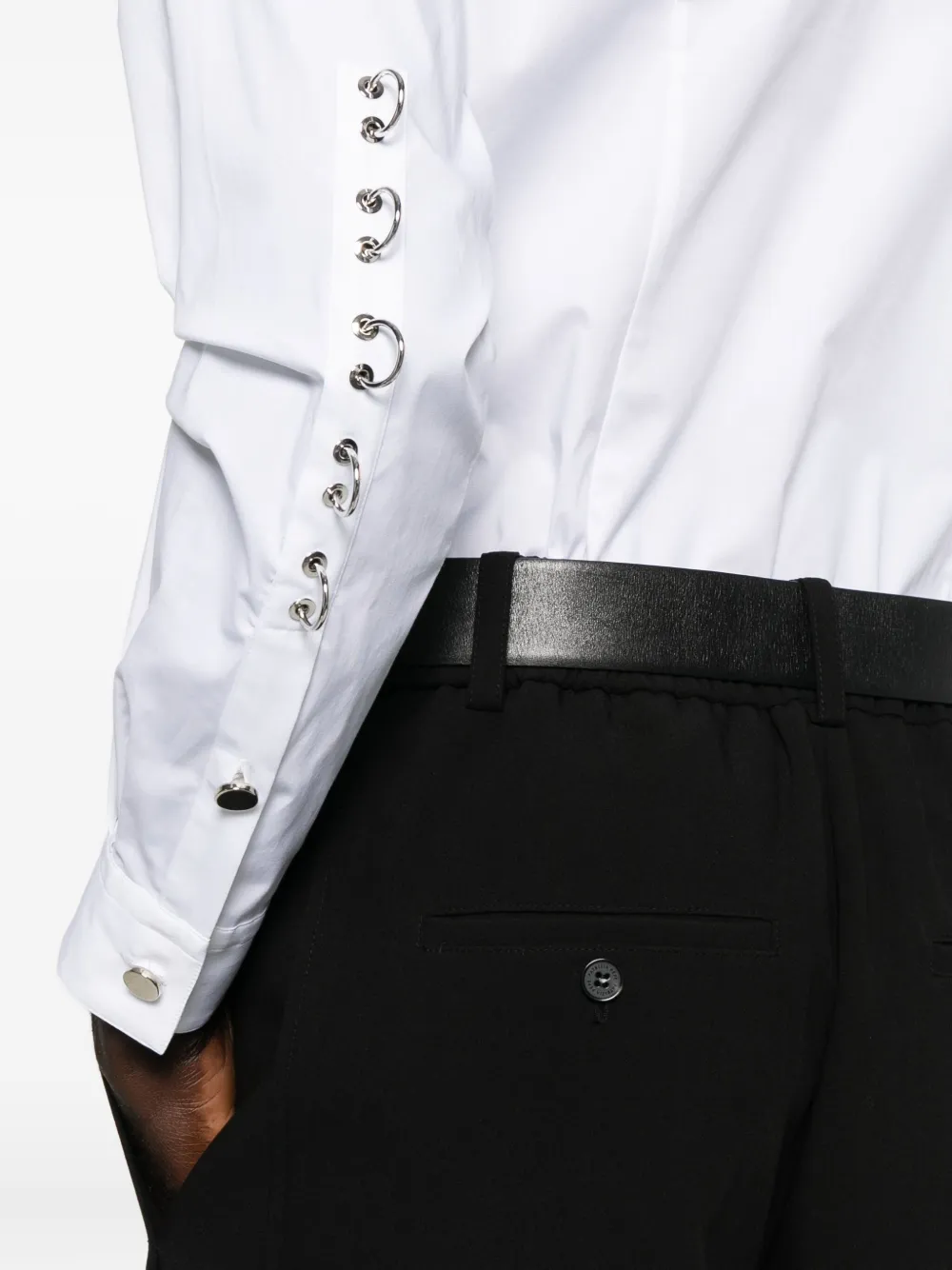 LES HOMMES Overhemd met ringlets Wit