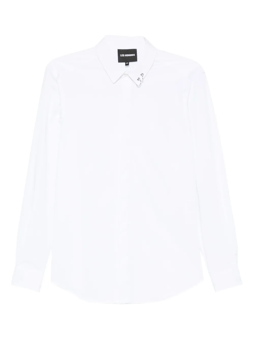 LES HOMMES eyelet-detail shirt - Bianco