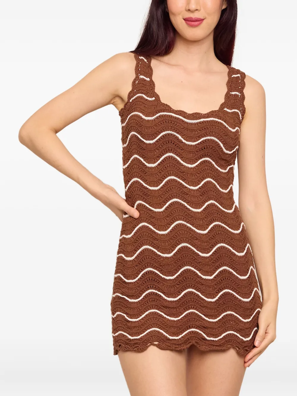  Cara Cara Orel Mini Dress - Brown 