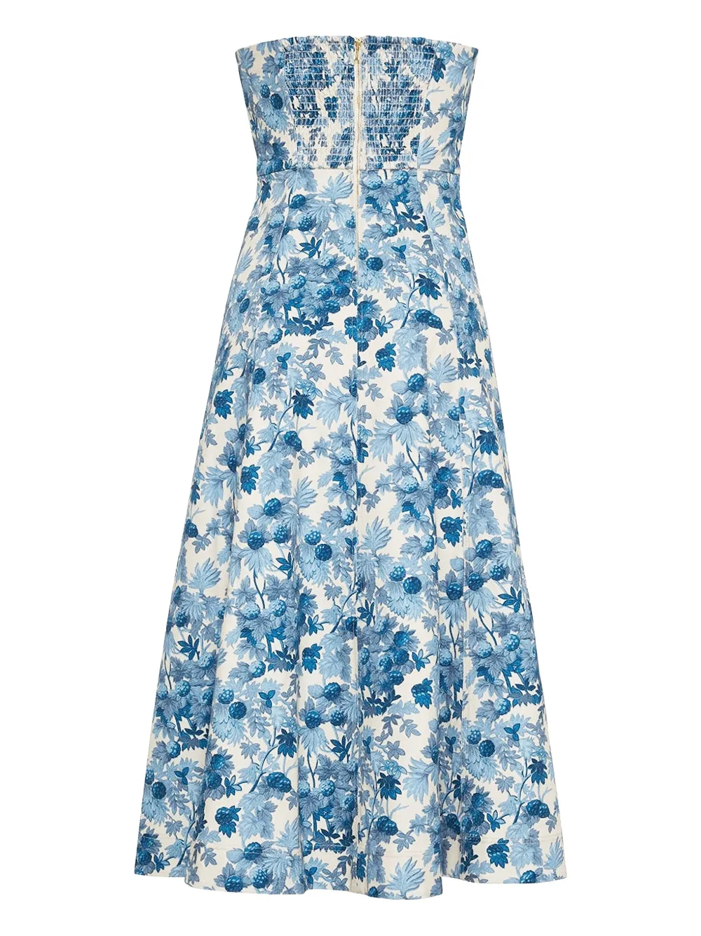 Floral-Print Strapless Day Dress