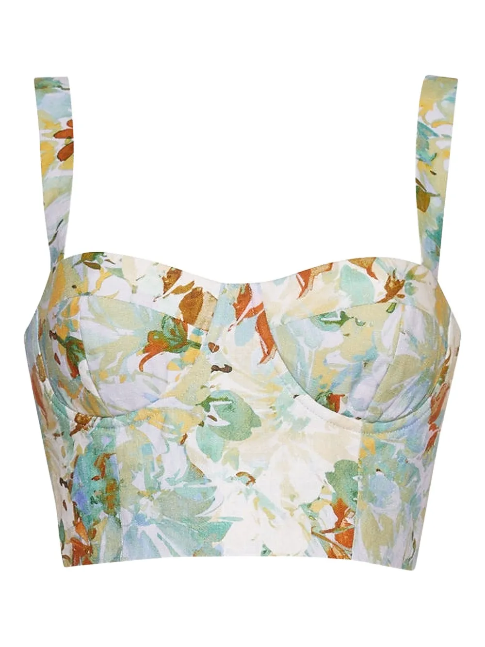 Cara Cara Claudine floral-print linen top - Blu