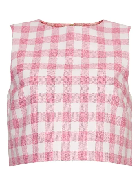 Cara Cara top con motivo de cuadros gingham