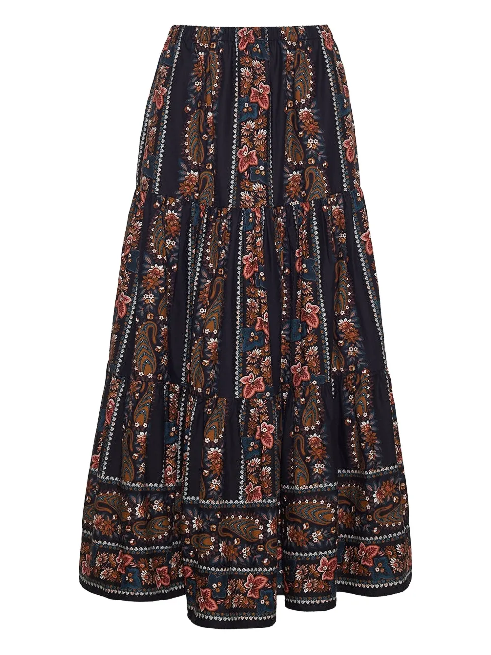 Cara Cara paisley tiered skirt | Black | Image 1