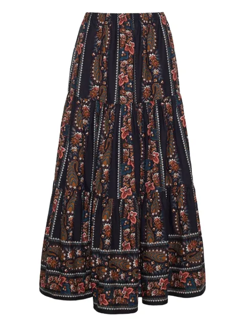 Cara Cara paisley tiered skirt