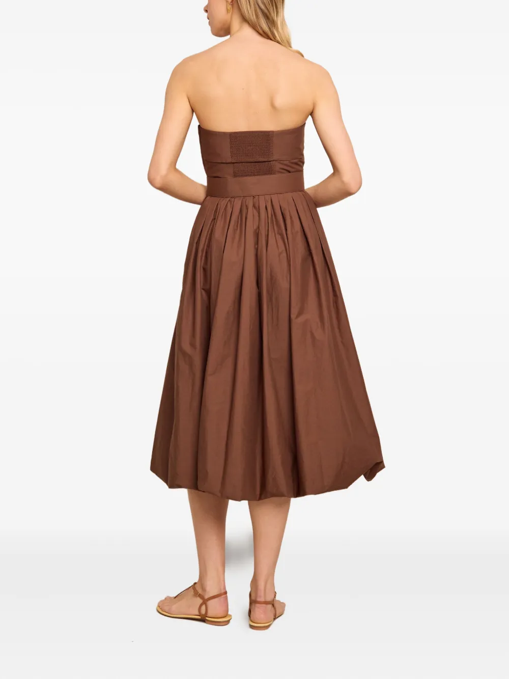 Cara Cara Strapless midi-jurk met ceintuur - Bruin