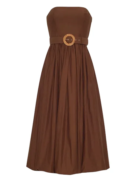 Cara Cara belted strapless midi day dress
