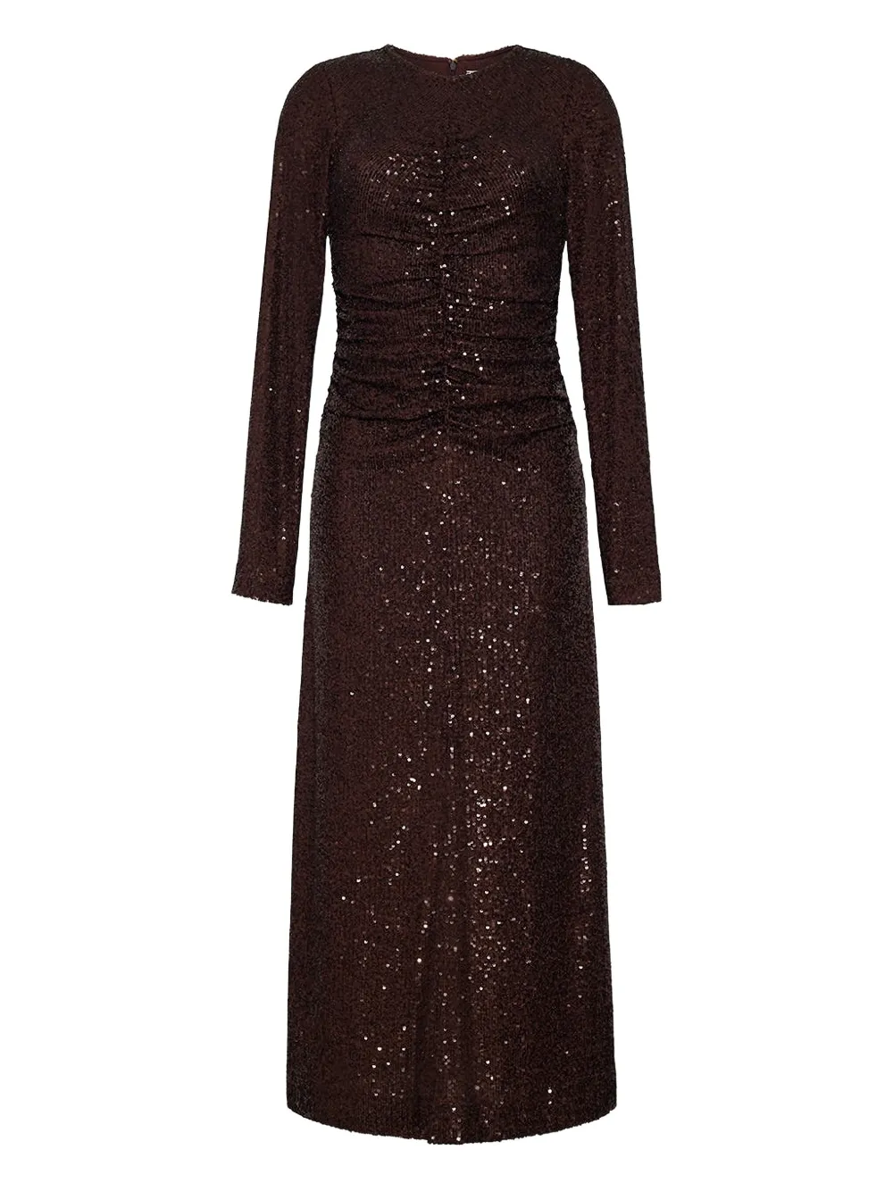Cara Cara Maisy Sequin Long-sleeve Maxi Dress In Brown