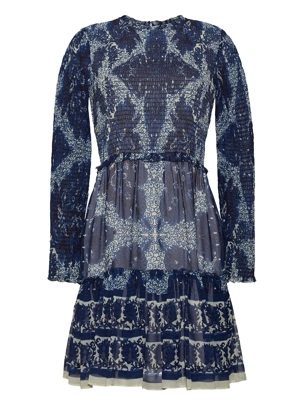 Cara Cara smocked ruffled dress - Blue