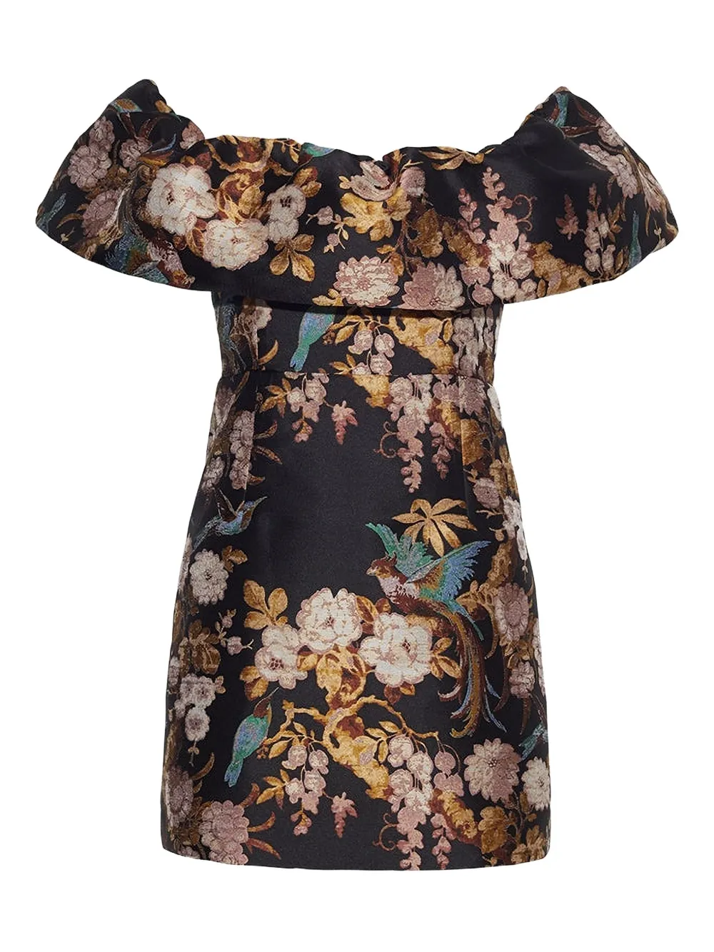 Cara Cara Vera Floral-jacquard Mini Dress In Black