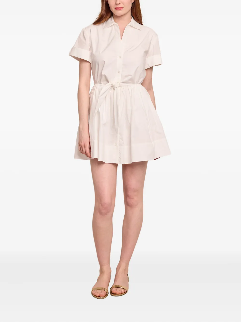 Asbury Tie-Waist Poplin Mini Dress