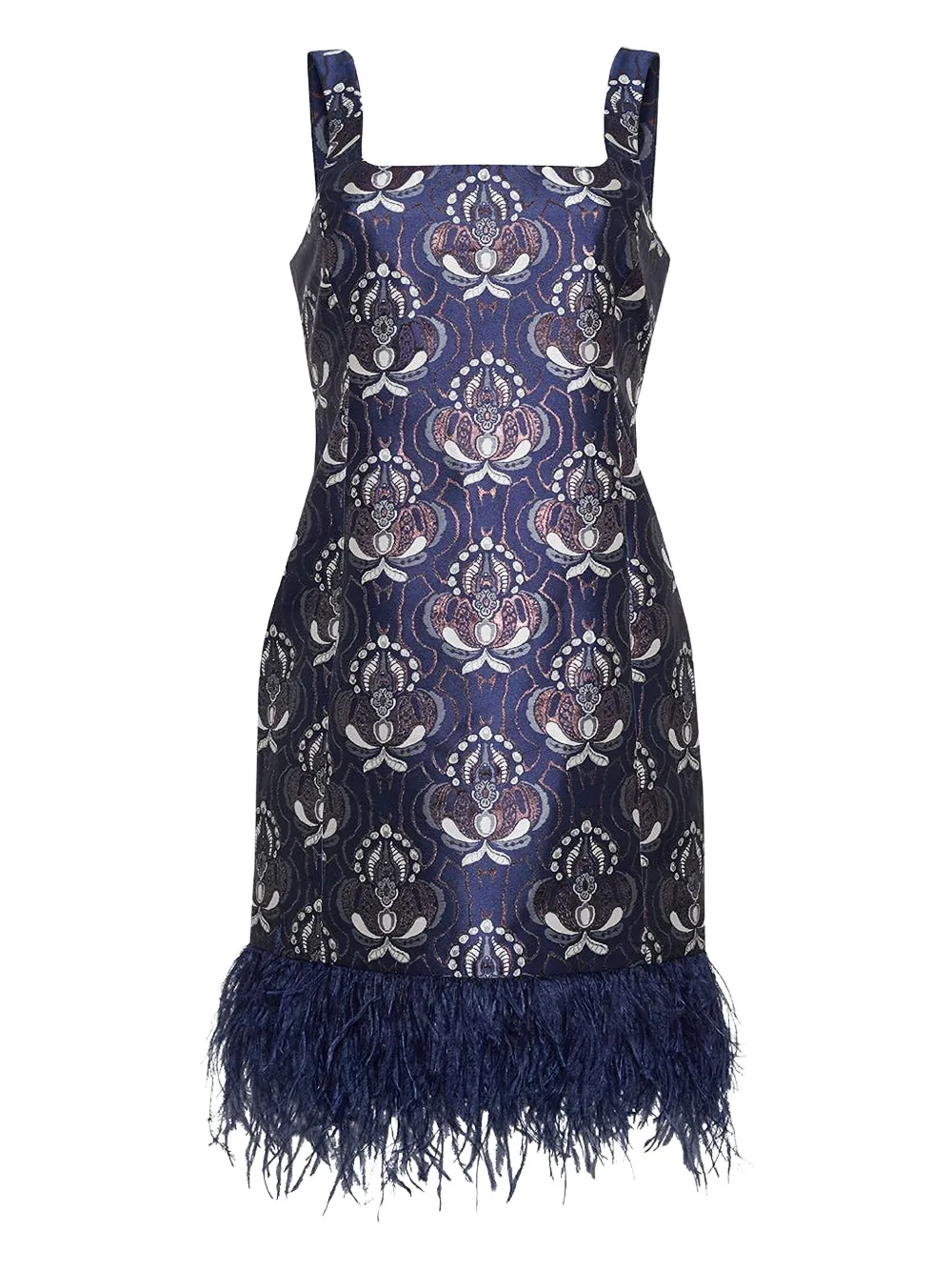 Cara Cara Abito corto Carlie con piume - Blu