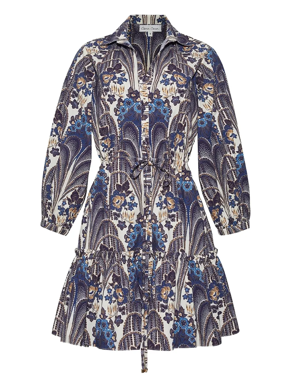 Cara Cara Robin floral-print tiered mini dress - Blu