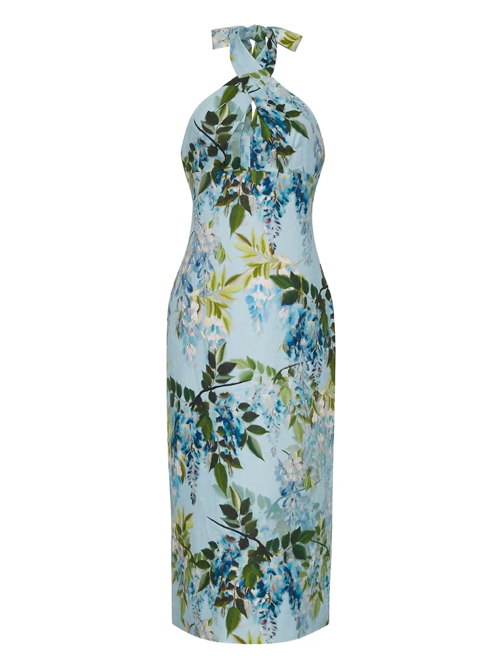 Cara Cara Perla Floral-print Halterneck Dress In Brown