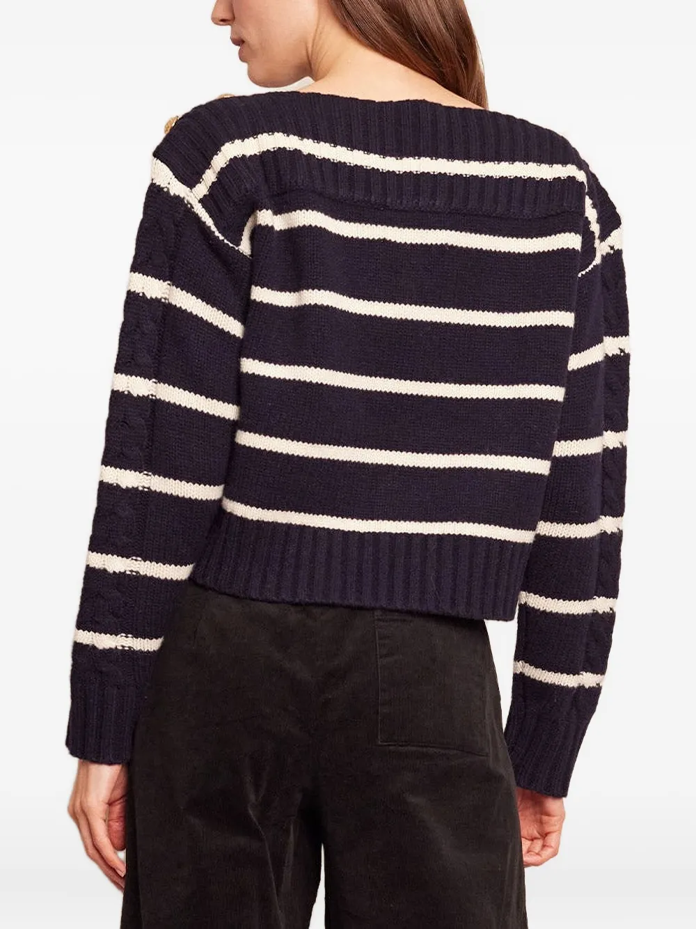 Sarita Cable-Knit Striped Sweater