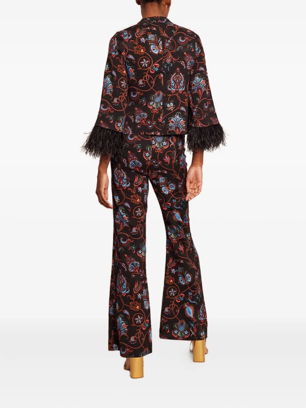 Cara Cara Pisa Floral-print Flared Trousers - Black 
