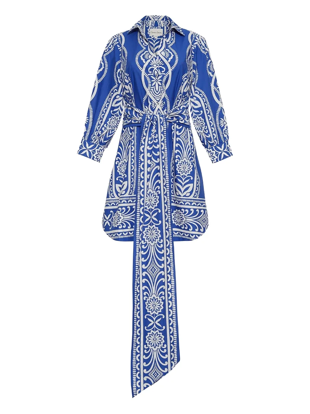 Cara Cara Leighton Belted Dress In Blue