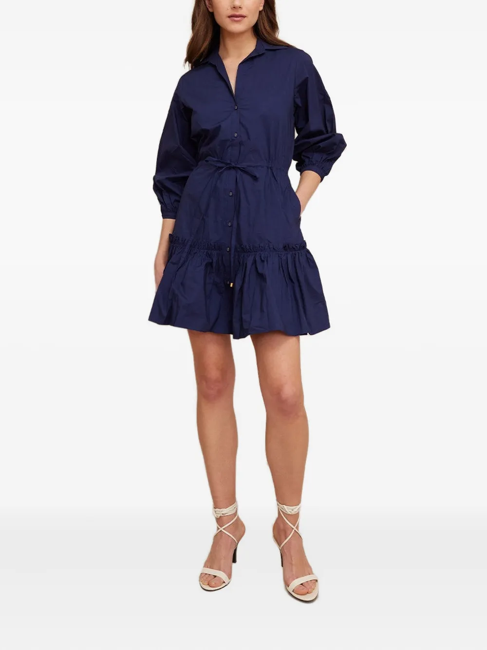 Cara Robin gelaagde mini-jurk met knoopdetail Blauw