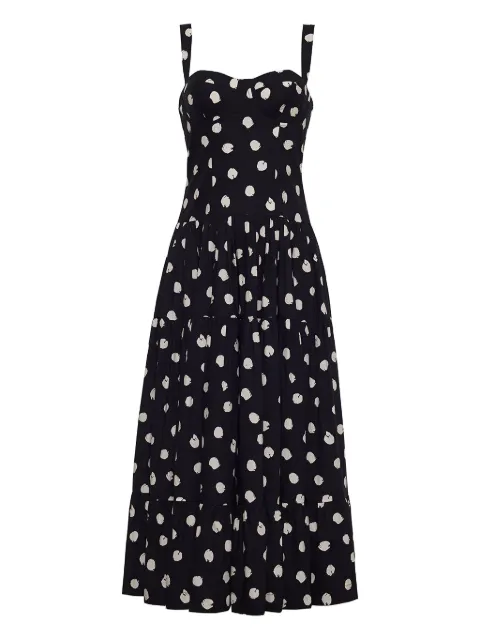 Cara Cara Santiago polka-dot tiered midi dress