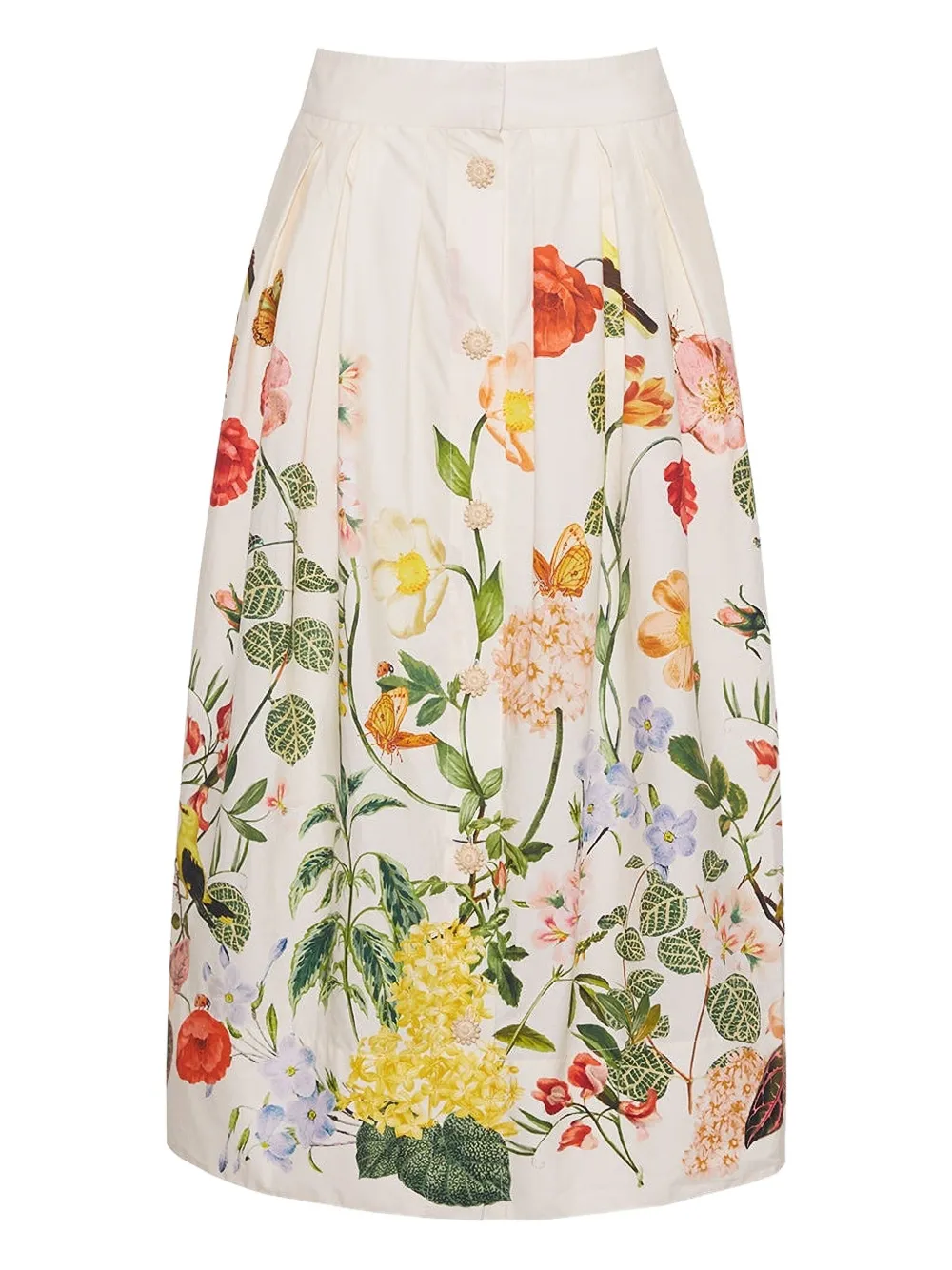 Cara Cara Marge floral-print pleated midi skirt - Toni neutri