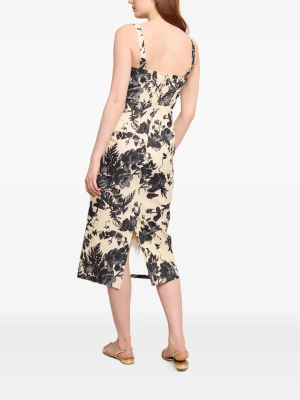 Floral-print Ruched Dress