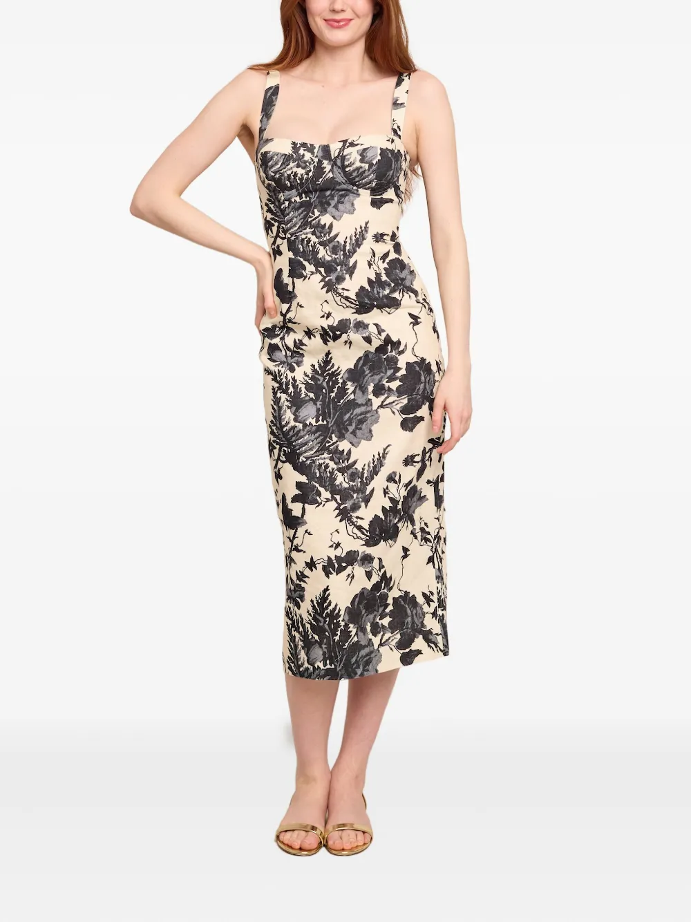 Claudine Floral-Print Midi Dress