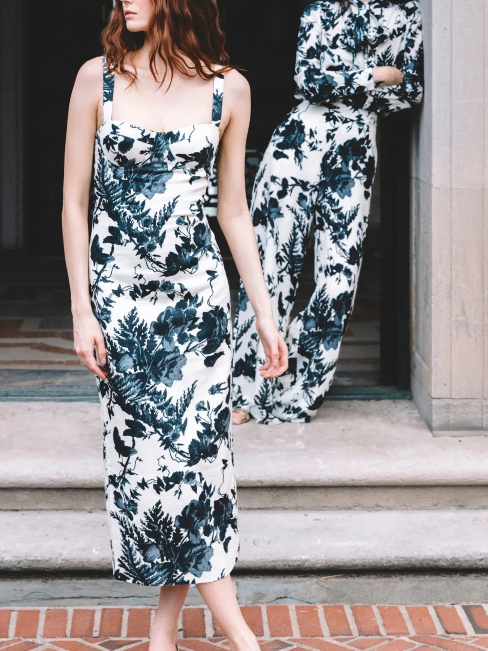 Claudine Floral-Print Midi Dress