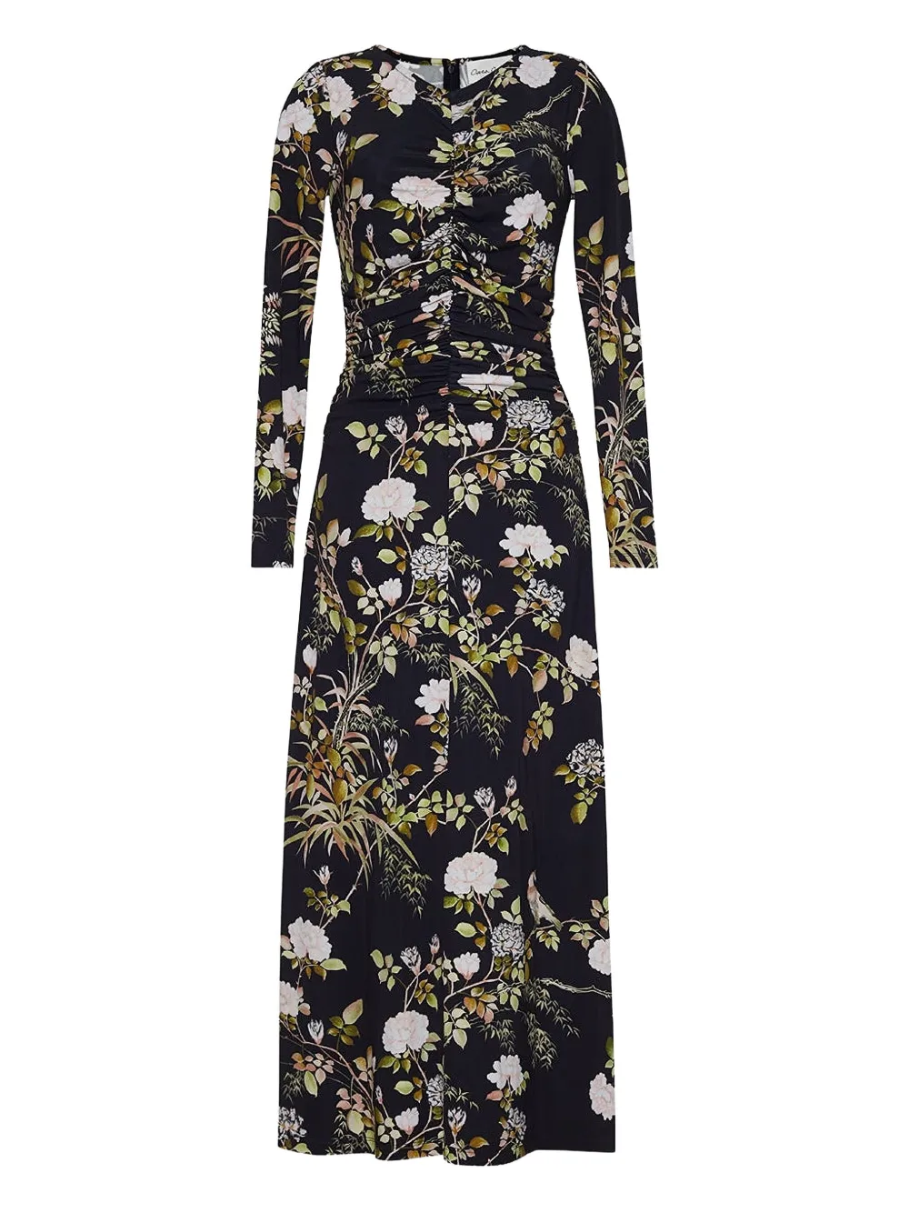 Cara Cara Maisy floral-print gathered midi dress - Nero