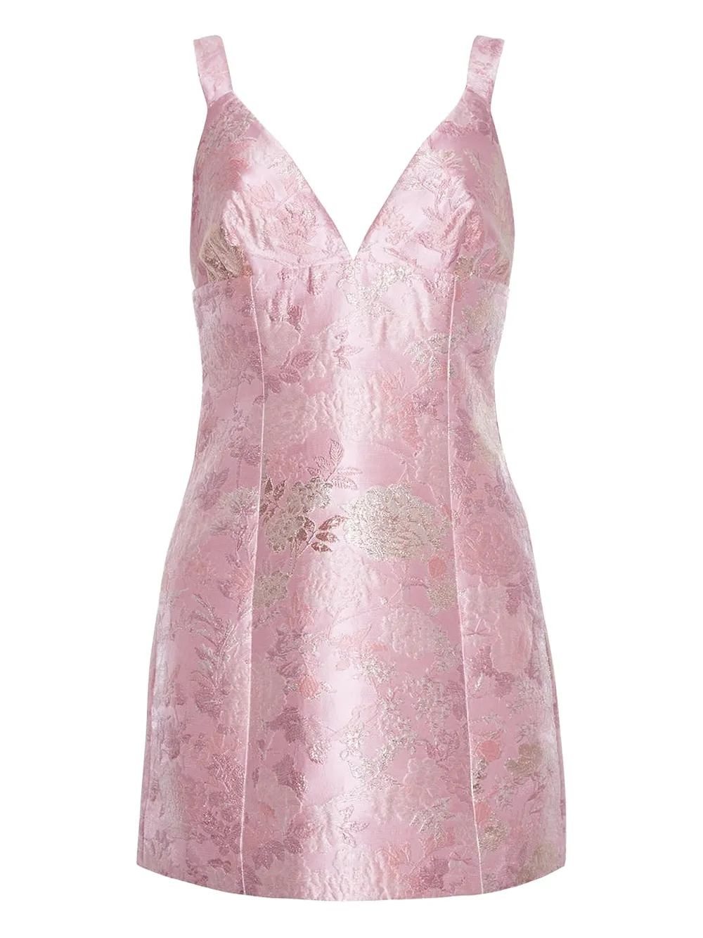 Cara Cara Napels Jacquard V-neck Mini Dress In Pink