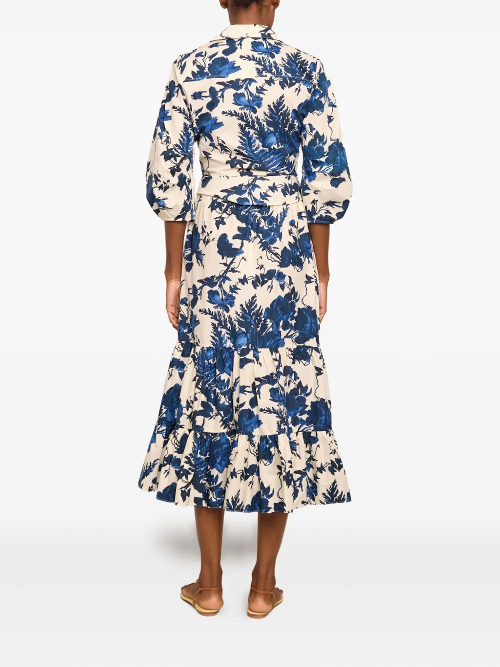  Cara Cara Floral-print Tiered Skirt - White 