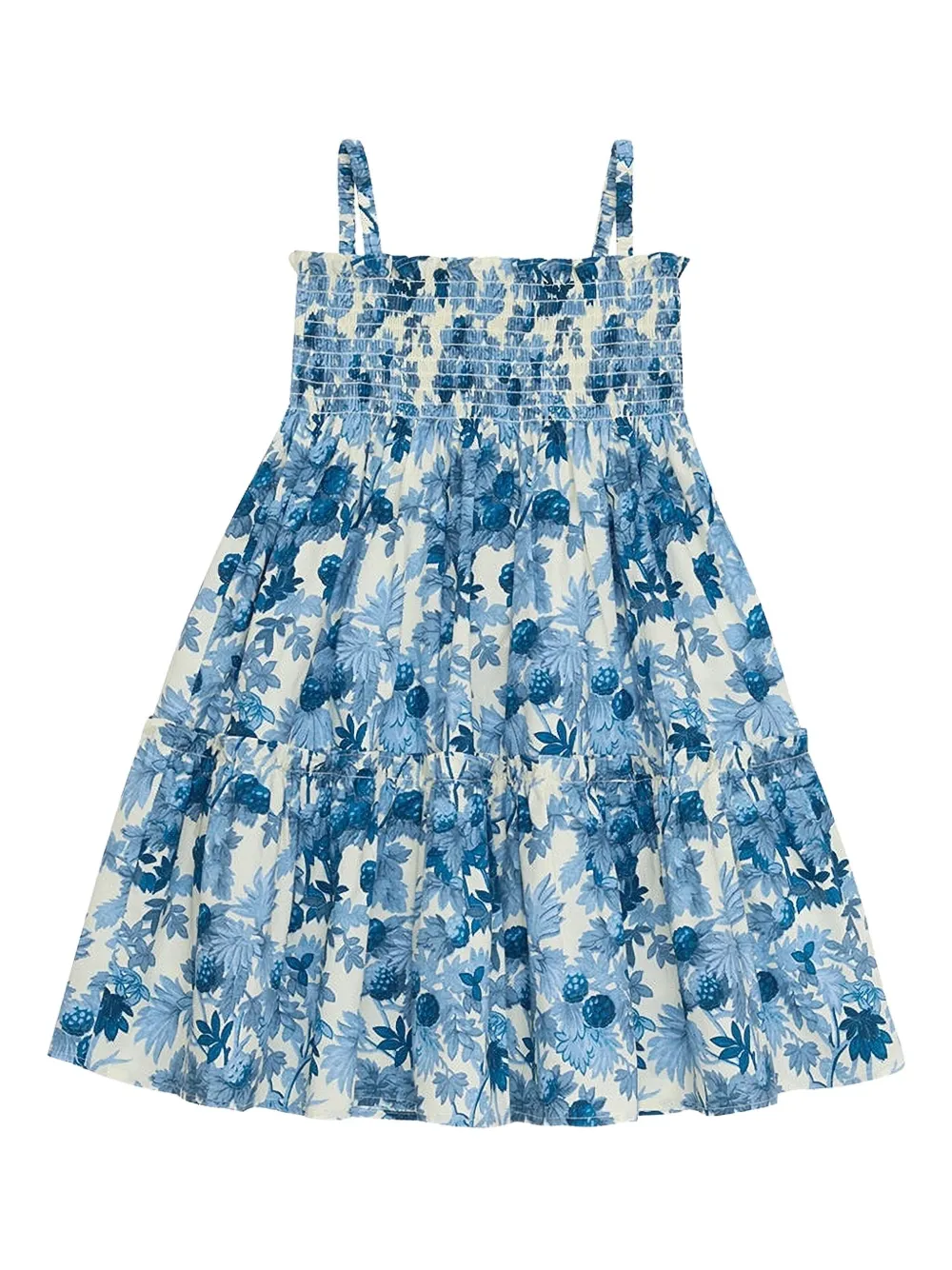 Cara Cara Abito punto smock a fiori - Blu