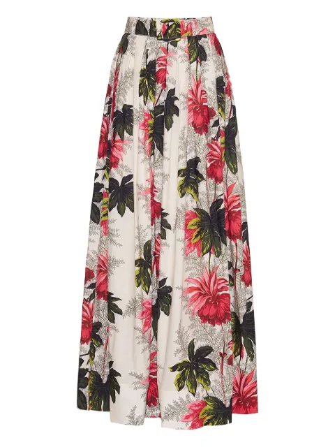 Cara Cara  Greenfield floral pleated maxi skirt