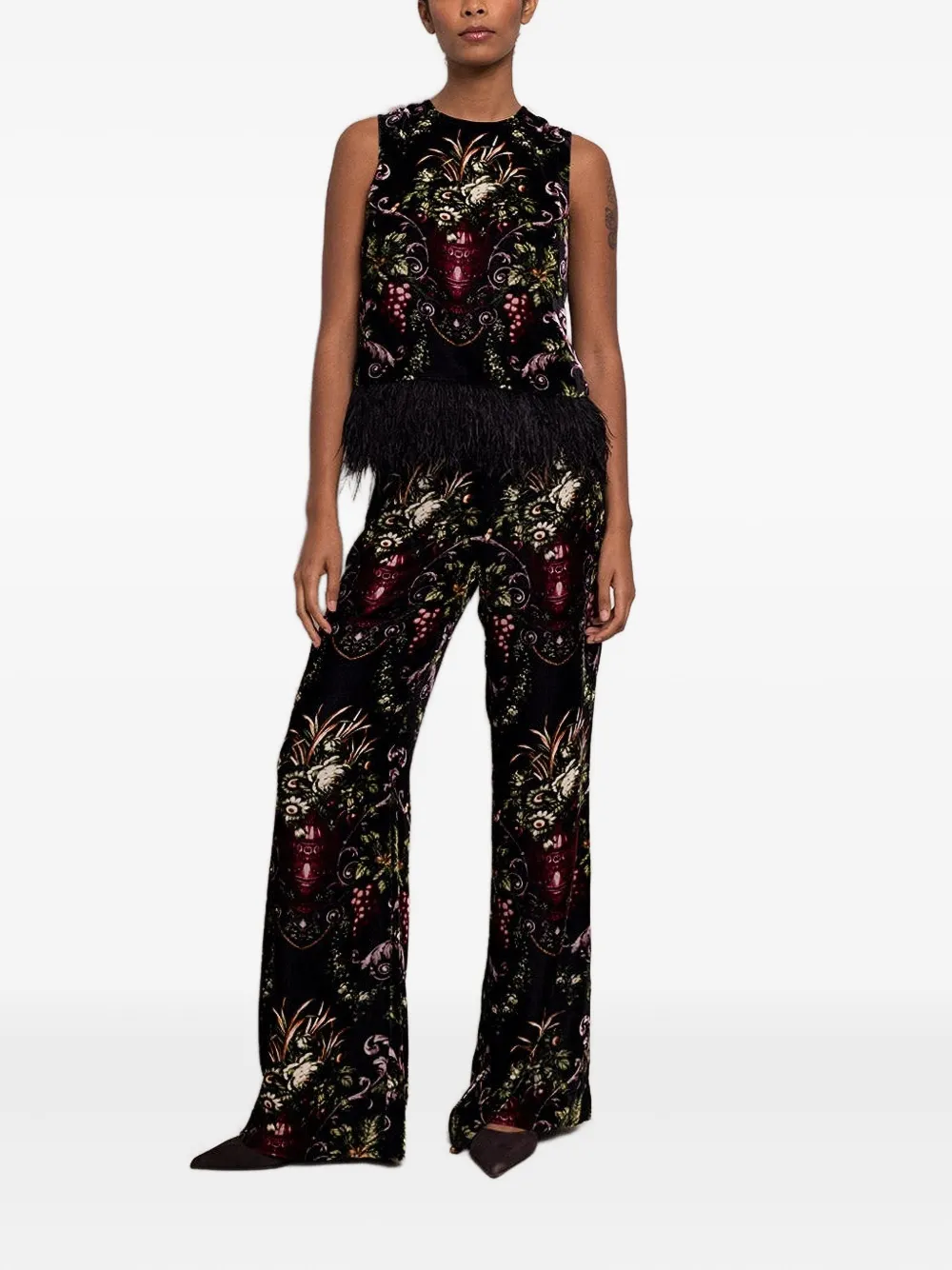 Cara Cara Firenze floral-print trousers | Flared & Bell-Bottom Pants | Image 2