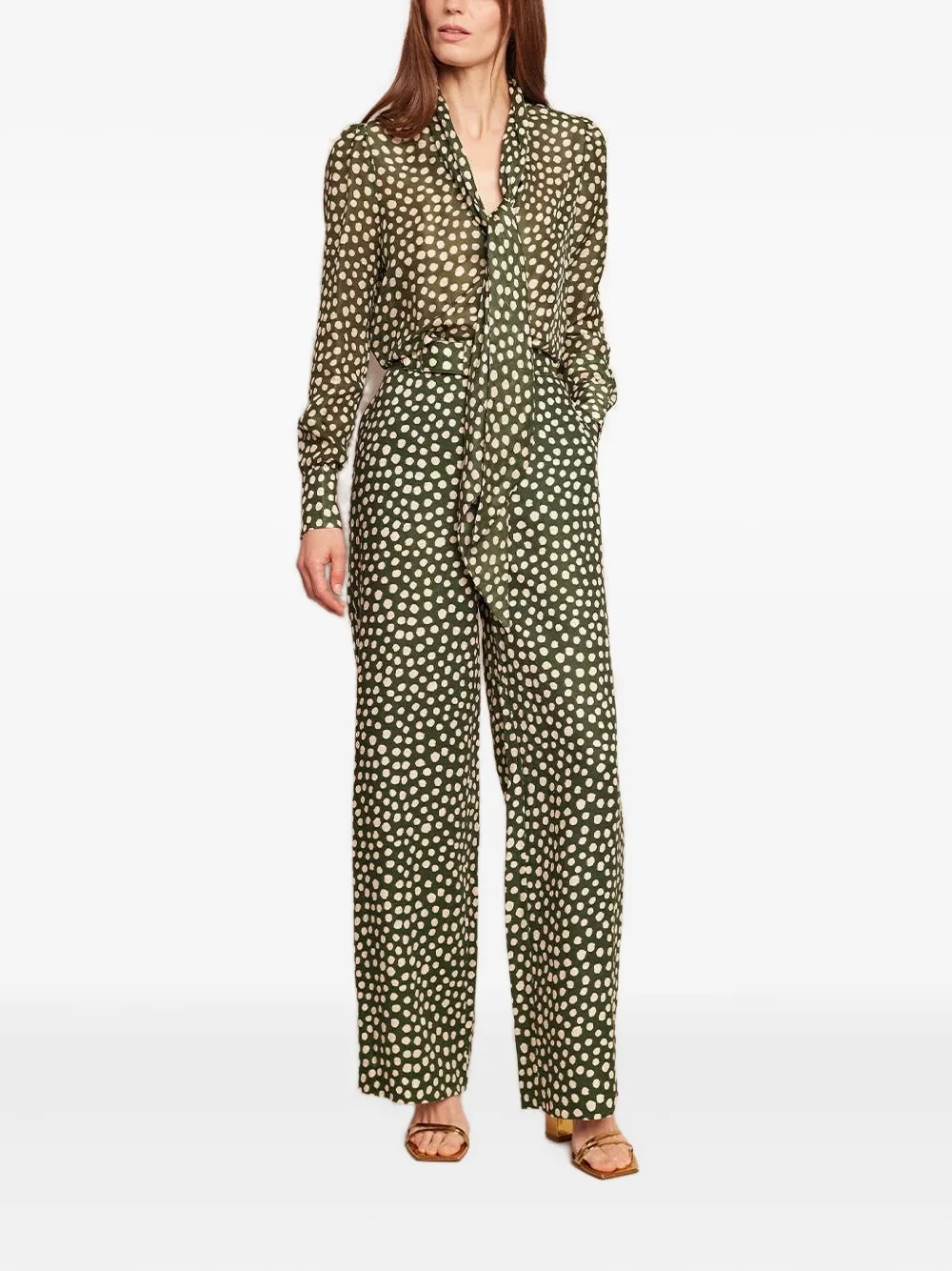 Cara Cara Mayflower abstract-dot linen trousers | Wide-Leg Pants | Image 2