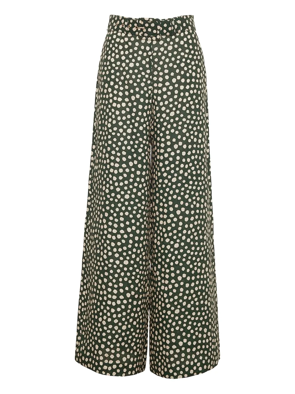 Cara Cara Mayflower abstract-dot linen trousers | Green | Image 1