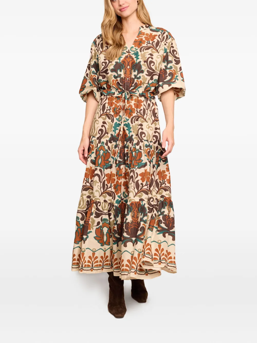 Cara Cara Melanie Midi Dress In Neutral