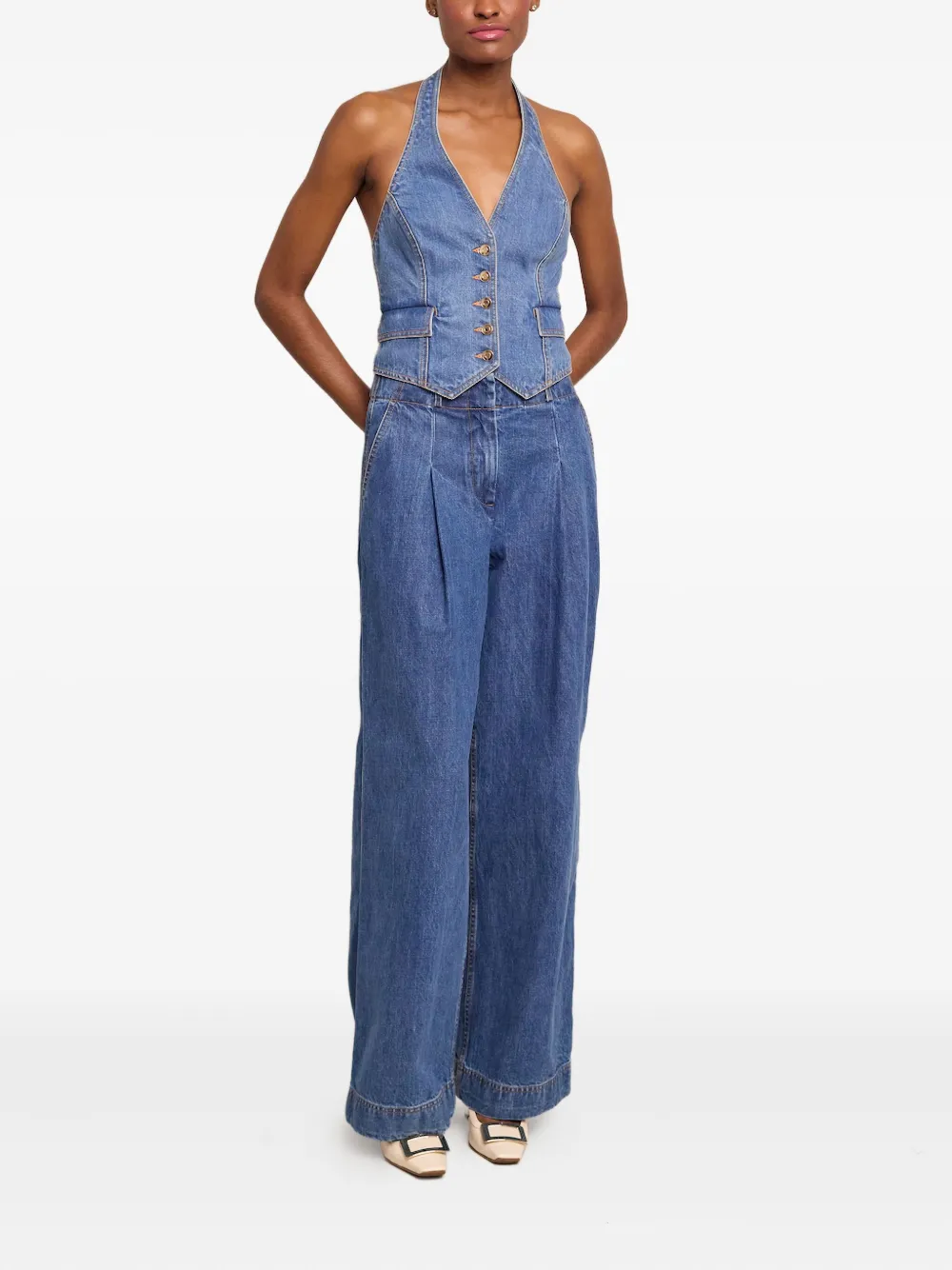 Cara Cara Cailyn pleated-front jeans | Wide-Leg Pants | Image 2