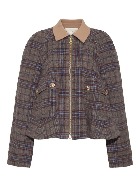 Cara Cara plaid-pattern zip-front jacket