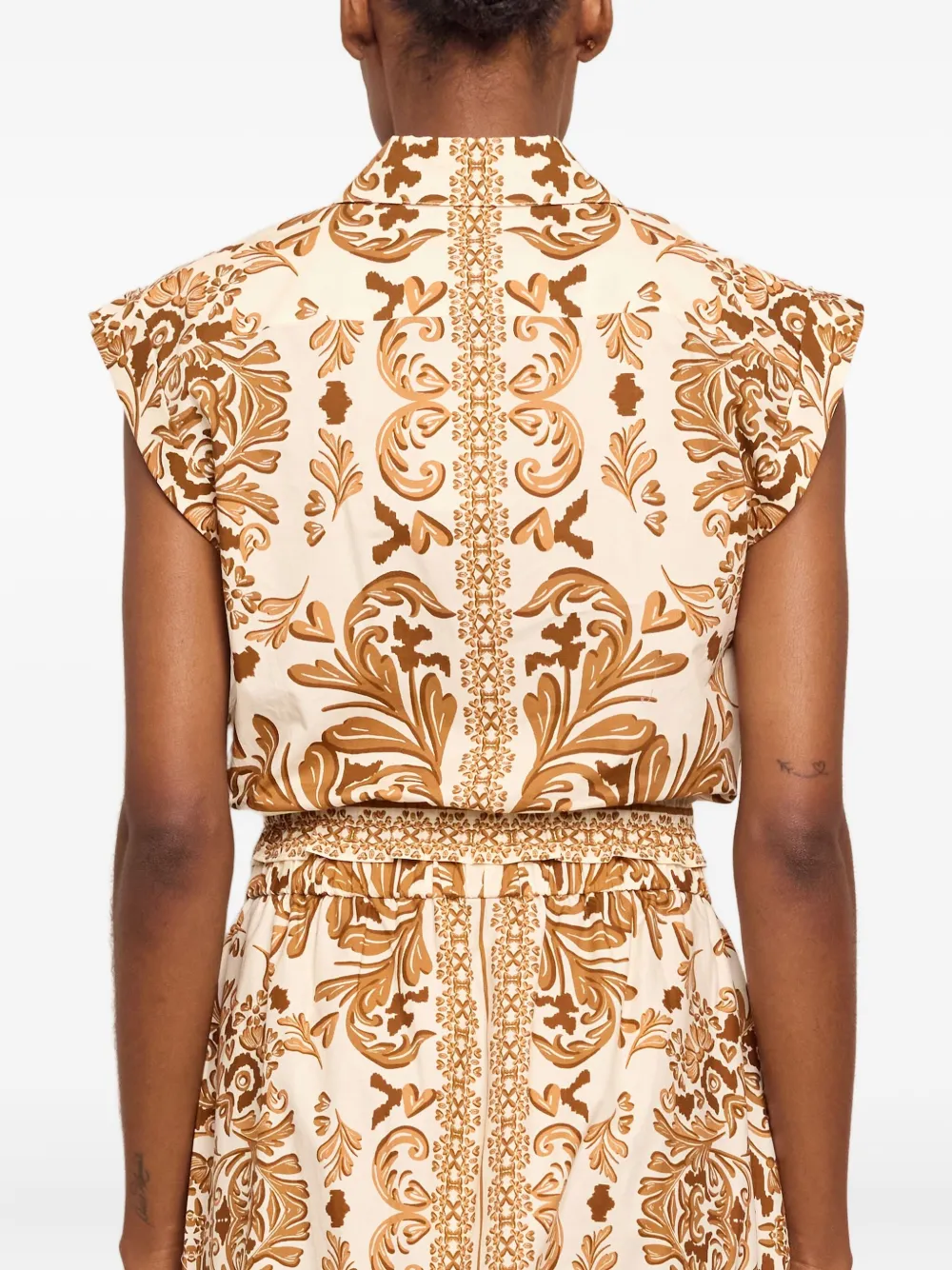 Cara Cara Octavia Printed Drawstring Top - Neutrals 