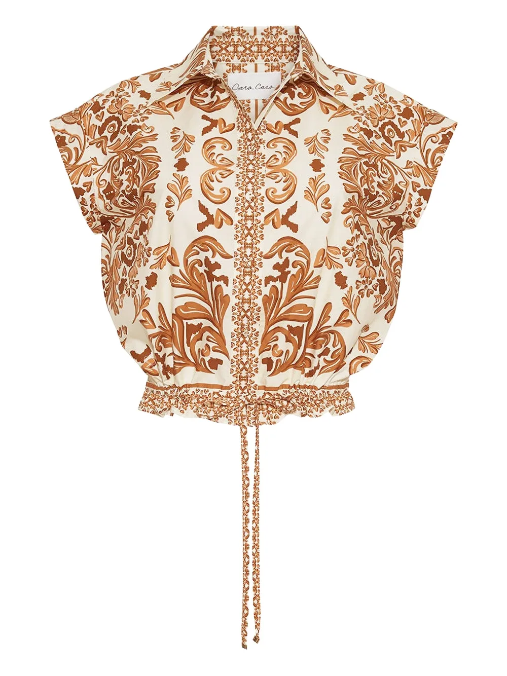 Cara Cara Octavia printed drawstring top - Toni neutri