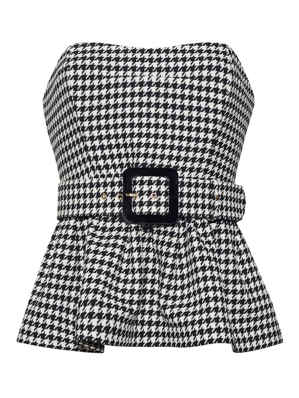 Cara Cara Tilda houndstooth peplum top - Nero