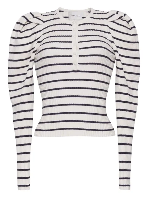 Cara Cara puff-sleeve striped top