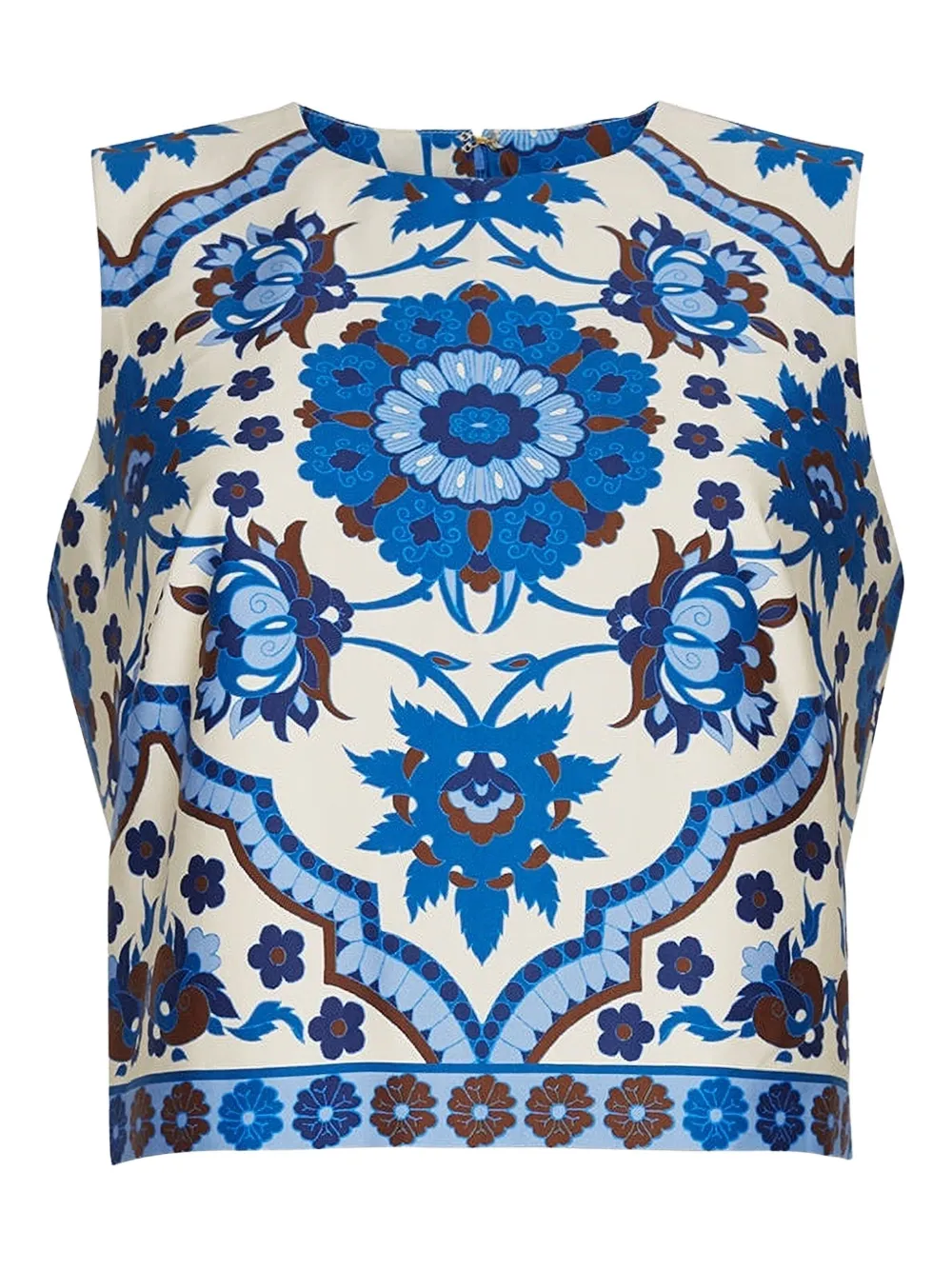 Cara Cara Top smanicato a fiori - Bianco