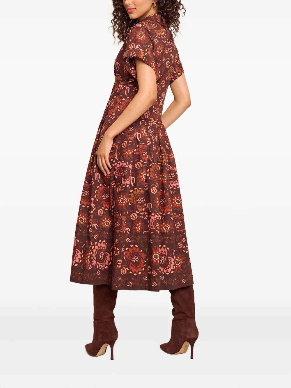 Cara Nash midi-jurk Bruin