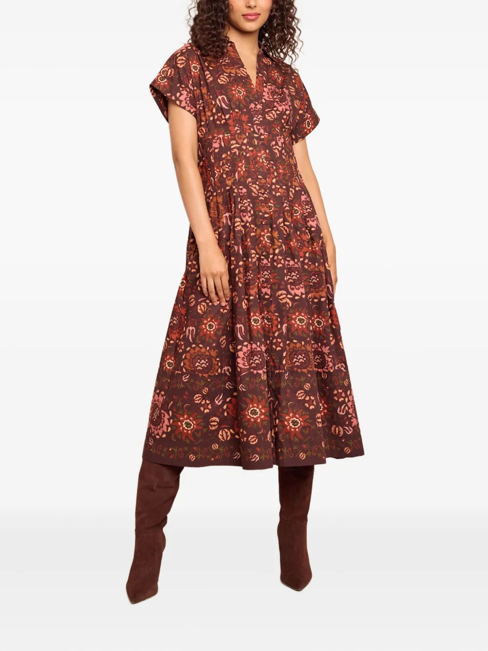 Cara Cara Nash midi-jurk - Bruin